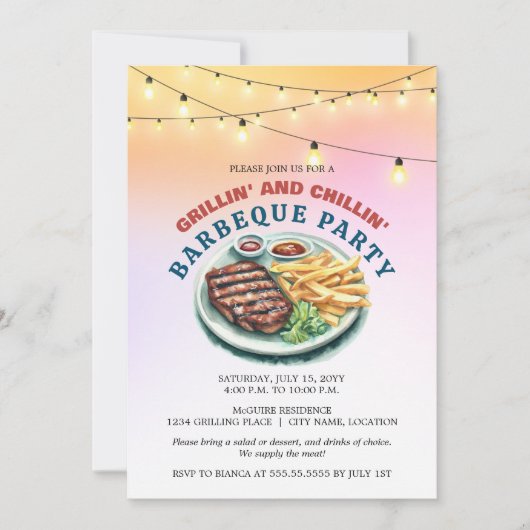 BBQパーティー 招待状 (正面)