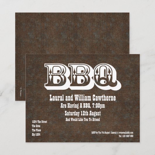 BBQパーティー 招待状 (正面/裏面)