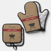 BBQパーティー 鍋つかみ&鍋敷きセット (正面/裏面)