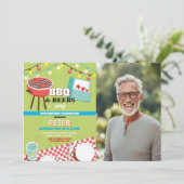 BBQビアーズバースデーパーティーガーデンヤード写真 招待状 (スタンド正面)