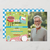 BBQビアーズバースデーパーティーガーデンヤード写真 招待状 (正面/裏面)