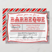 BBQビッグ·ピグ·バーベク·パーティの招待状 招待状 (正面/裏面)