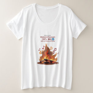 BBQビート&シズル プラス・サイズ週末予測 プラスサイズTシャツ