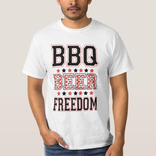 BBQビールの自由 Tシャツ (正面)