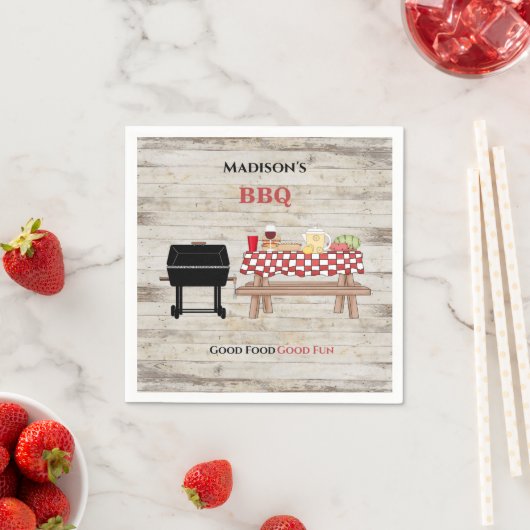 BBQピクチ素朴ックパーソナライズされた紙 スタンダードカクテルナプキン (インサイチュ)