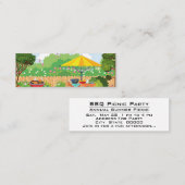 BBQピクニックバックヤードパーティーお祝い招待状 スキニー名刺 (正面/裏面)