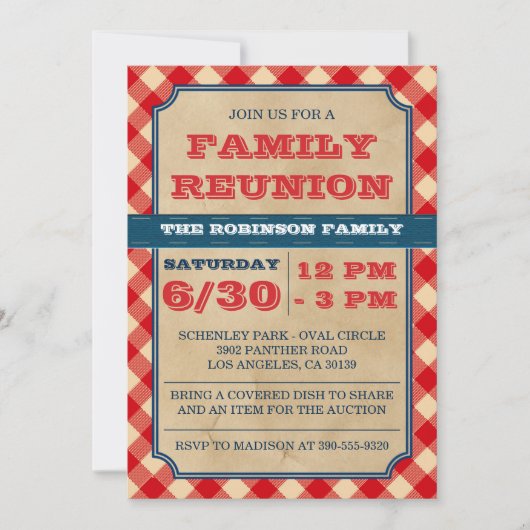 BBQピクニックファ素朴ミリ懇親会招待状 招待状 (正面)