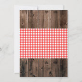 BBQピグローストバースデーパーティーバ素朴ンウッド 招待状 (裏面)