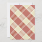 BBQピグローストヴィンテージレッドジンガムアダルト誕生日 招待状 (裏面)