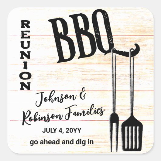 BBQファミリー懇親会 スクエアシール (正面)