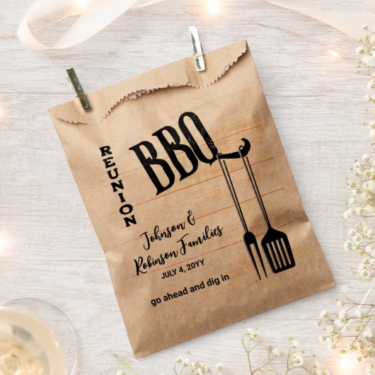 BBQファミリー懇親会 フェイバーバッグ (クリップ留めされた状態)