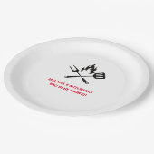 BBQフォークスプーン屋外カップル赤ちゃんシャワー ペーパープレート (アングル)