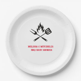 BBQフォークスプーン屋外カップル赤ちゃんシャワー ペーパープレート
