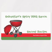 BBQフードをパーソナライズする簡単 ラベル (デザイン1)