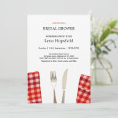 BBQブライダルシャワー素朴クックアウトウェディングシャワー 招待状 (スタンド正面)