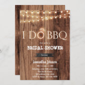 bbqブラ素朴イダルシャワーの招待をする 招待状 (正面/裏面)