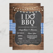 BBQブルーカップルのシャワーチョーク招待状 招待状 (正面/裏面)
