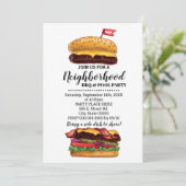 BBQブロックパーティーハンバーガー近隣夏バッシュ 招待状 (スタンド正面)