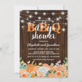BBQベビーカップルシャワー |秋BaByQ Barbecue 招待状 (正面)