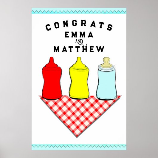 BBQベビーシャワーおめでとう ポスター (正面)