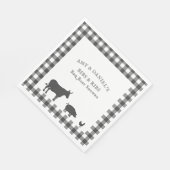 BBQベビーシャワーリブとよだれかけヴィンテージグレープレイド スタンダードランチョンナプキン (角)