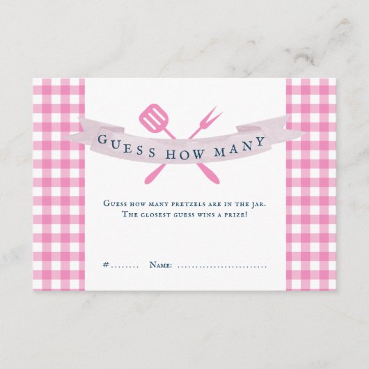 BBQベビーシャワー推測ヴィンテージゲームカードの数 エンクロージャーカード (正面)