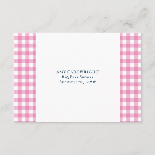 BBQベビーシャワー推測ヴィンテージゲームカードの数 エンクロージャーカード (裏面)