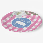 BBQベビーシャワー水カラーフラワー紙プレート ペーパープレート (アングル)