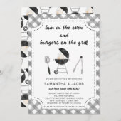 BBQベビーシャワー 招待状 (正面/裏面)