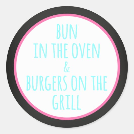 BBQベビービールベビーシャワー| ラウンドシール (正面)