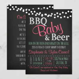 BBQベビービールベビー-Qブックカード&シャワー招待状 招待状
