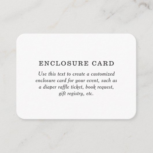 BBQベビー素朴シャワーカスタム エンクロージャーカード (正面)