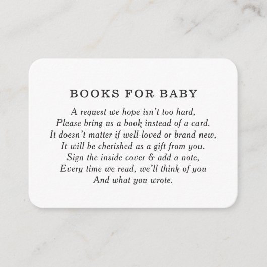 BBQベビー素朴シャワーベビーリクエスト用ブック エンクロージャーカード (正面)