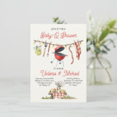 BBQベビー-Qベビーシャワーギンガムクロースレイン 招待状 (スタンド正面)