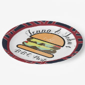 BBQベビーQバーベキューパーティー誕生日ベビーシャワー ペーパープレート (アングル)