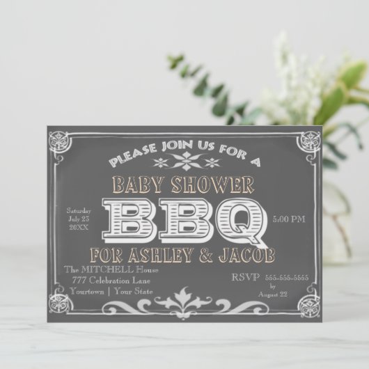 BBQベビーShowerbInvitations 招待状 (スタンド正面)