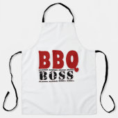 BBQボス タイポグラフィー グリルエプロン エプロン (正面)