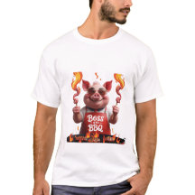 BBQボス – ピグパパおもしろいグリリングTシャツ