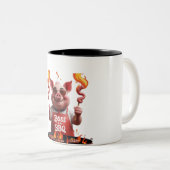 BBQボス – ピグパパグおもしろいリング ツートーンマグカップ (正面右)
