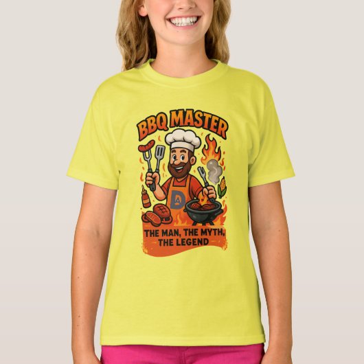 BBQマスターパパおもしろいファーザーズデイグリルギフト Tシャツ (正面)