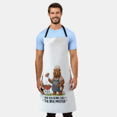 BBQマスターベアパパデザイン エプロン (着用した状態)