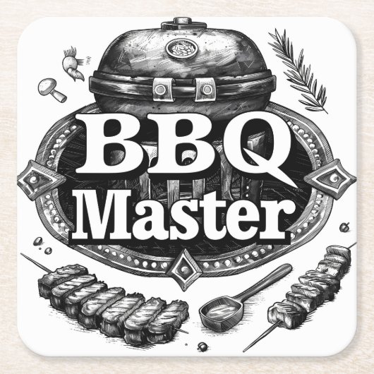 BBQマスター»紙コースター スクエアペーパーコースター (正面)