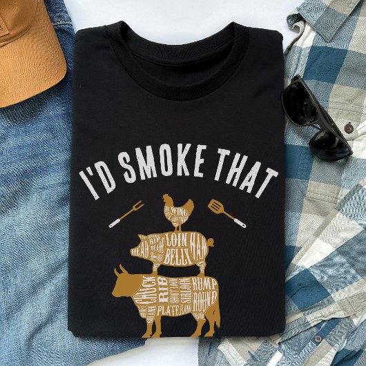 BBQミートグリルおもしろいギフトをパパで吸う Tシャツ