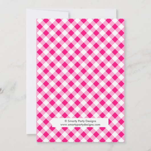 BBQメイソンジャーブベイビーシャワー招待状ピンク&パープル 招待状 (裏面)