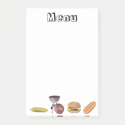 BBQメニュー ポストイット (正面)