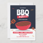 BBQモダンパーティの招待状 招待状 (正面)