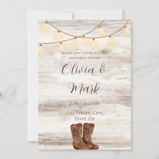 BBQリハ素朴ーサルディナー招待状 招待状 (正面)