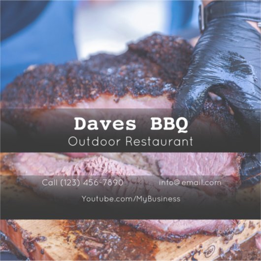 BBQレストラン食カスタム品切りビニールシール シール (正面)