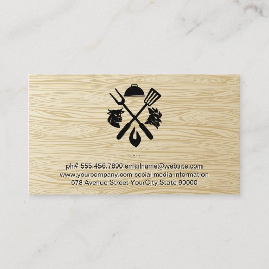 BBQロゴ |チキン |ビーフ |木目 名刺 (裏面)
