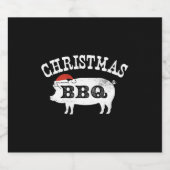 BBQヴィンテージ動揺してサンタハットポーク スパークリングワインラベル (シングルラベル)